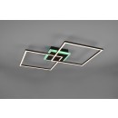 Trio R62843132 LED-Deckenleuchte Arribo 1x29w + 6,5w | 3250lm + 600lm | 3000k | RGB - Fernbedienung, dimmbare, separate Switches, schwarz