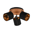 Trio R813333930 Deckenleuchte Tommy 3x28w | E14 - schwarz, Holz