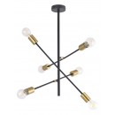 * Rabalux 2104 Lanny Hängeleuchte E27 6x15W Schwarz / Gold