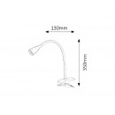 Rabalux 4198 Jeff Tischleuchte Klemmleuchte mit Flexarm LED 4,5W bordo 3000K