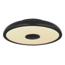 Globo 41366B LED-Deckenleuchte mit Lautsprecher Raffy 1x18W | 820lm | 3000-6500K | RGB | IP44- dimmbar, Bluetooth, Fernbedienung, Nachtmodus, Memory-Funktion, schwarz, opal