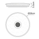 Globo 41366B LED-Deckenleuchte mit Lautsprecher Raffy 1x18W | 820lm | 3000-6500K | RGB | IP44- dimmbar, Bluetooth, Fernbedienung, Nachtmodus, Memory-Funktion, schwarz, opal