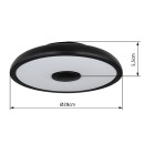 Globo 41366B LED-Deckenleuchte mit Lautsprecher Raffy 1x18W | 820lm | 3000-6500K | RGB | IP44- dimmbar, Bluetooth, Fernbedienung, Nachtmodus, Memory-Funktion, schwarz, opal