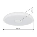 Globo 41366W LED-Deckenleuchte mit Lautsprecher Raffy 1x18W | 1100lm | 3000-6500K | RGB | IP44- dimmbar, Bluetooth, Fernbedienung, Nachtmodus, Memory-Funktion, weiß, opal