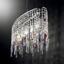 Ideal Lux 105239 Pendelleuchte Rain Color 2x40W| E14 - Kristall