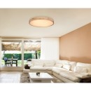 Globo 41745-60 LED-Deckenleuchte Rainer 1x60W | 2600lm | 3000-6000K - Memoryfunktion, Nachtmodus, dimmbar, Fernbedienung, Holzimitat, weiß