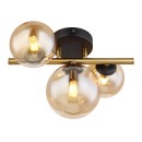 Globo 56135-3W LED-Deckenleuchte Riha 3x3W | G9 | 240lm | 3000K - Schwarz, Messing, Bernstein