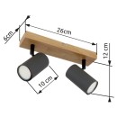 Globo 57911-2G Deckenleuchte Robby 2x35W | GU10 - schwarz, Holz
