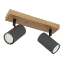 Globo 57911-2G Deckenleuchte Robby 2x35W | GU10 - schwarz, Holz
