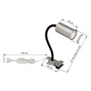 Globo 57911K Tischleuchte mit Clip Robby 1x25W | GU10 - Kabelschalter, flexibler Arm, Nickel, schwarz