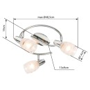 Globo 54985-3 Deckenleuchte Roy 3x40W | E14 - satiniertes Glas, chrom
