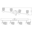 Globo 54985-4 Decken- oder Wand- und Spotleuchte 4x40W | E14 - satiniertes Glas, chrom