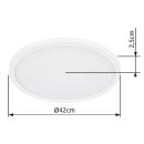 Globo 41562-24W LED Deckenleuchte Sapana 1x24W | 2300lm | 3000 K | IP44 - Schaltdimmer, Memoryfunktion, weiß, opal