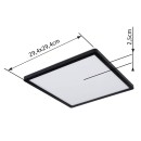 Globo 41563-18B LED Deckenleuchte Sapana 1x18W | 1500lm | 3000 K | IP44 - Schaltdimmer, Memoryfunktion, schwarz, opal
