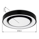 Globo 41368-24 LED Deckenleuchte Sully 1x24W | 800lm | 3000-6500K | RGB - dimmbar, Fernbedienung, Regenbogeneffekt, Nachtmodus, Memoryfunktion, schwarz, opal