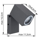 Globo 34164W Außenwandleuchte Veronika 1x35W | GU10 | IP44 - einstellbar, anthrazit