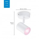 WIZ-Colors 8719514551954 LED-Deckenleuchte Imageo 1x5w | Gu10 | 350lm | 2200-6500K | RGB - dimmbar, weiß