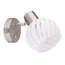 Globo 54025-2 Wandleuchte Willy 1x40W | E27 - Nickel matt, weiß