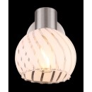 Globo 54025-2 Wandleuchte Willy 1x40W | E27 - Nickel matt, weiß