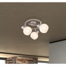 Globo 54025-3 Deckeneinbauleuchte Willy 3x40W | E27 - Nickel matt, weiß