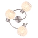 Globo 54025-3 Deckeneinbauleuchte Willy 3x40W | E27 - Nickel matt, weiß