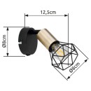 Globo 54802S-1AB Wandleuchte Xara I 1x40W | E14 - schwarz, Messing