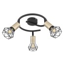 Globo 54802S-3AB Deckenleuchte Xara I 3x40W | E14 - schwarz, Messing