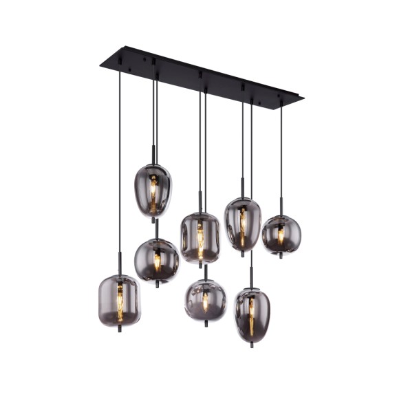 Globo 15345-8 Deckenleuchte Blacky 8x40W | E14 - schwarz, rauchig
