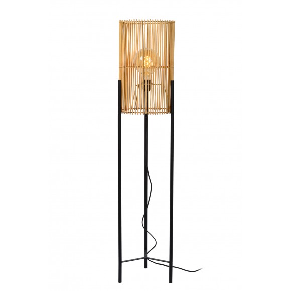 Lucide 03740/01/72 JANTINE Stehleuchte H1250mm | 1xE27 - Rattan, schwarz