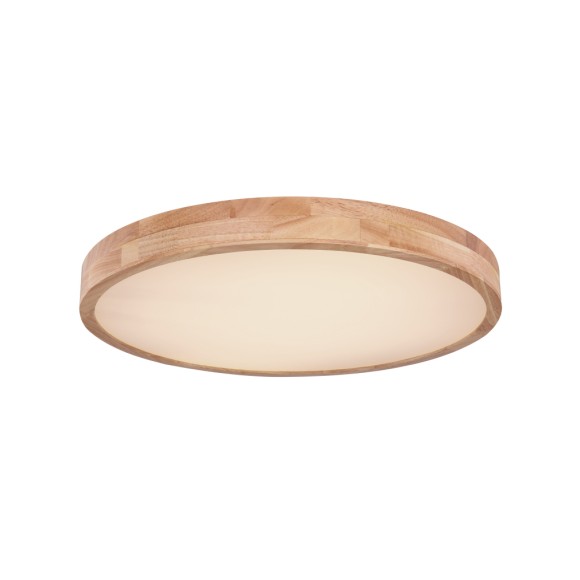 Globo 41745-48 LED-Deckenleuchte Rainer 1x48W | 3100lm | 3000-6000K - Memoryfunktion, Nachtmodus, dimmbar, Fernbedienung, Holzimitat, weiß