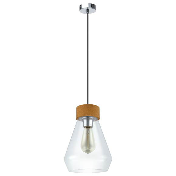 Eglo VINTAGE 49262 Pendelleuchte Brixham chrom, Klarglas 1X60W
