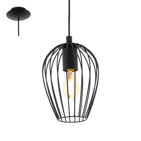 Eglo VINTAGE 49477 Pendelleuchte NEWTOWN schwarz E27 1x60W