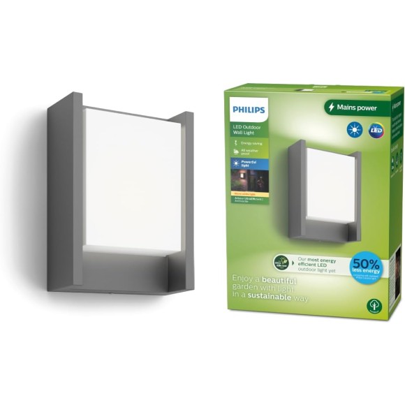 Philips 8720169278042 LED Außenwandleuchte Arbour | 3,8W integrierte LED-Quelle | 800lm | 2700K