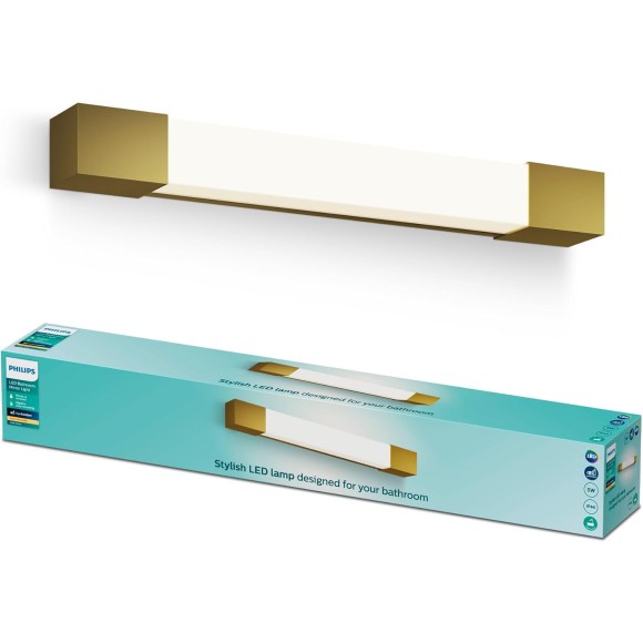 Philips 8720169299498 LED Wandleuchte über dem Spiegel Rover | 5W integrierte LED-Quelle | 550lm | 2700K