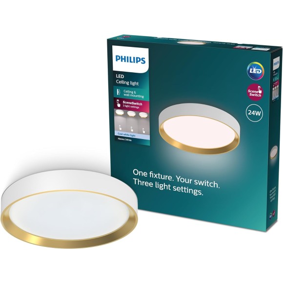 Philips 8720169301399 LED Deckenleuchte Hanno | 24W integrierte LED-Quelle | 2800lm | 4000K