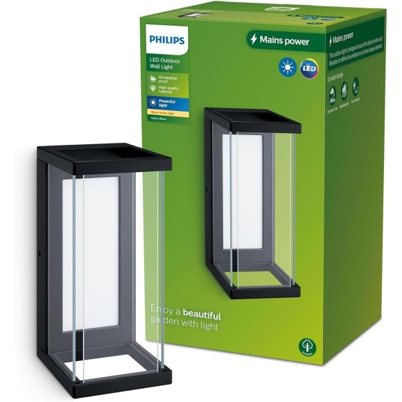 Philips 8720169266797 LED Außenwandleuchte Ulyzo | 12W integrierte LED-Quelle | 1500lm | 2700K