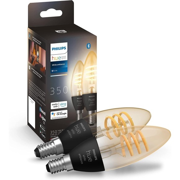 Philips Hue 8719514411869 Set 2x LED Leuchtmittel Kerze 1x4,6W | E14 | 300lm | 2200-4500K - White Ambiance