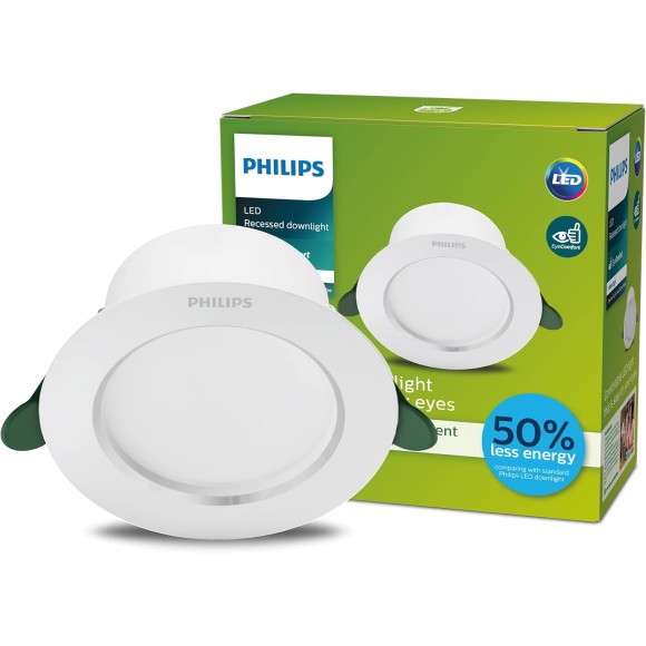 Philips 8720169308169 LED Einbauleuchte Diamond Cut | 4,8W integrierte LED-Quelle | 800lm | 3000K