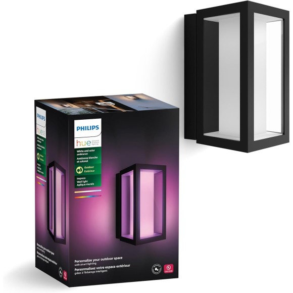 Philips Hue 17429/30/P7 LED Außenwandleuchte press 1x8W | 2200-6500K | IP44 - White and Color Ambiance