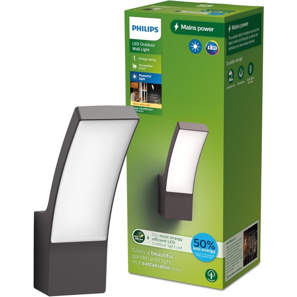 Philips 8720169263796 LED Außenwandleuchte Splay | 3,8W integrierte LED-Quelle | 800lm | 2700K