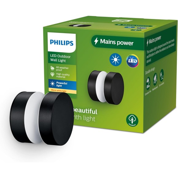 Philips 8720169266636 LED Außenwandleuchte Laven | 6W integrierte LED-Quelle | 720lm | 2700K