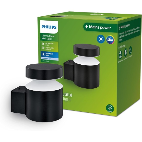 Philips 8720169266612 LED Außenwandleuchte Laven | 6W integrierte LED-Quelle | 750lm | 4000K