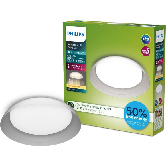 Philips 8720169300972 LED Deckenleuchte Fleta | 10W integrierte LED-Quelle | 1850lm | 2700K