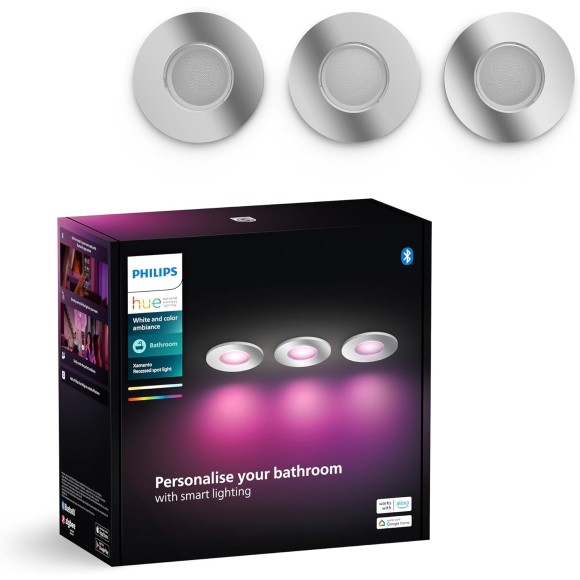 Philips HUE 8720169321014 LED Set von Spotleuchten Xamento | 3x4,2W GU10 | 3x350lm | 2000-6500K+RGBK