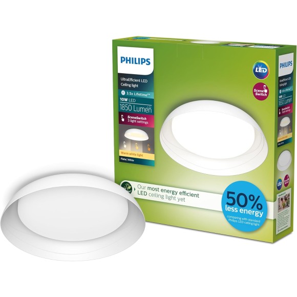 Philips 8720169301030 LED Deckenleuchte Fleta  | 10W integrierte LED-Quelle | 1950lm | 4000K