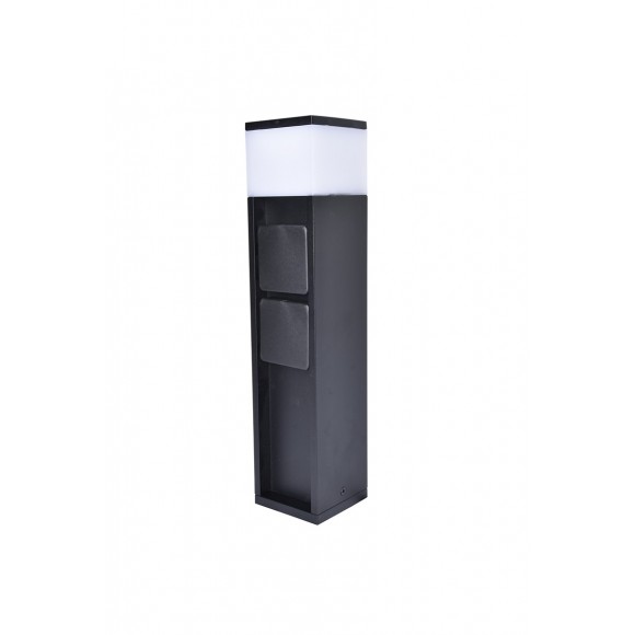 Lutec 7202201012 LED-Garten-Steckdosenpfosten Netz 1x11 | 750lm | 3000 K | IP44 - Typ Schuko, intelligent, schwarz