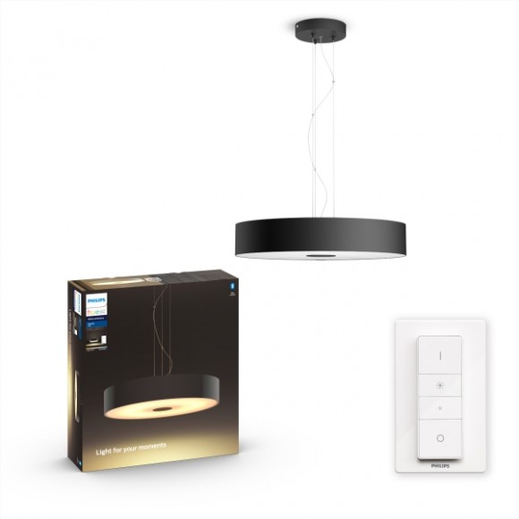 Philips Hue 8719514341296 LED Hängende Deckenleuchte Fair 1x25w | 2900lm | 2200-6500K - Bluetooth, dimmbare, Fernbedienung, White Ambiance, schwarz