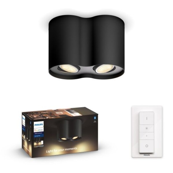 Philips Hue 8720169320116 LED Spot-Deckenleuchte Pillar | 4,2W GU10 | 2x400lm | 2200-6500K