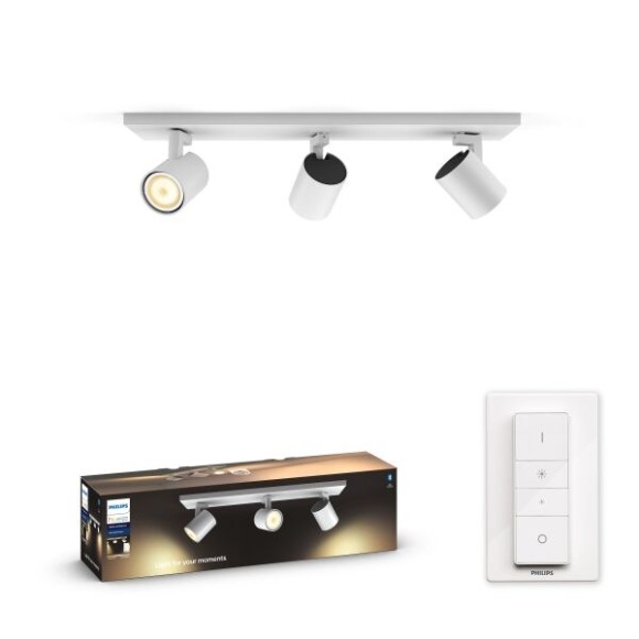 Philips Hue 8720169320536 LED Spot-Deckenleuchte Runner | 3x4,2W GU10 | 3x400lm | 2200-6500K
