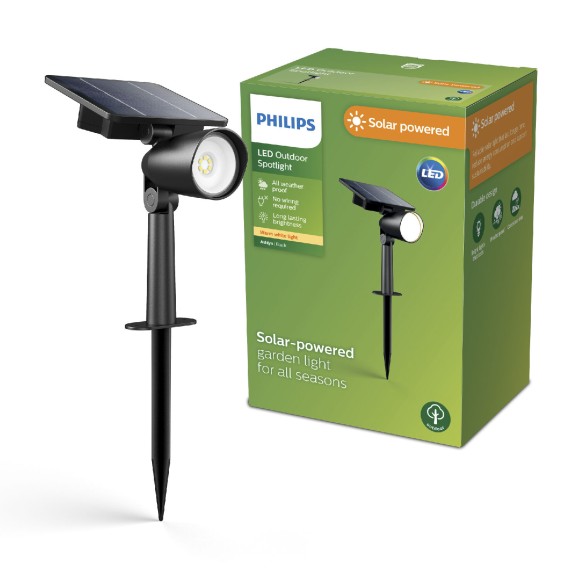 Philips 8720169362246 LED solar Strahler Ashlyn | 1,4W integrierte LED-Quelle | 150lm